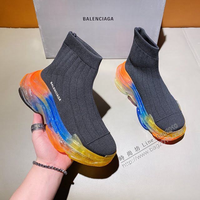 Balenciaga經典款男女鞋 巴黎世家頂級版本Triple-s高幫襪子鞋 巴黎世家復古做舊慢跑鞋 Balenciaga情侶款老爹鞋  hdbl1183